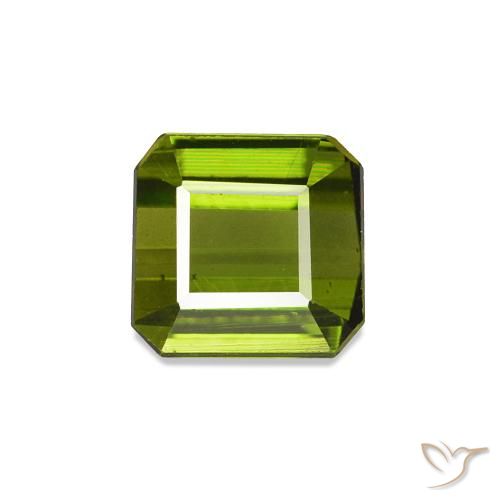 Tourmaline Vert foncé naturelle Octogone / coupe Émeraude, 0.69 ct, VVS