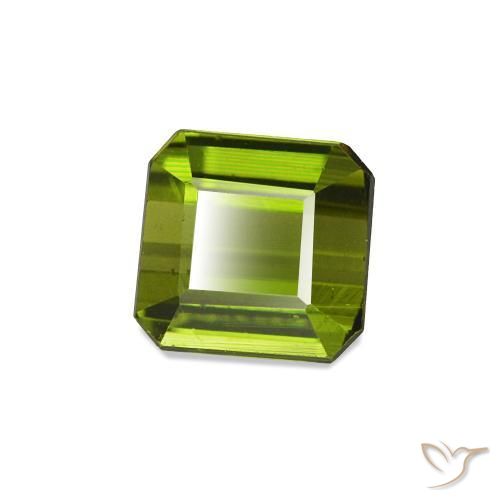 Tourmaline Vert foncé naturelle Octogone / coupe Émeraude, 0.69 ct, VVS
