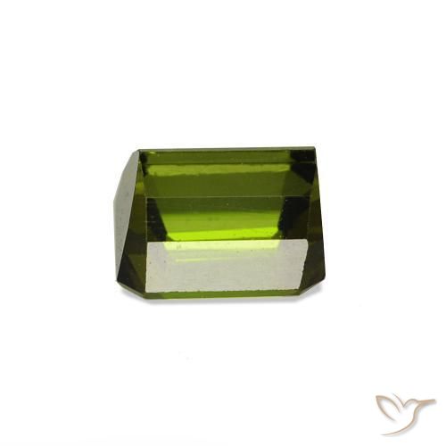 Tourmaline Vert foncé naturelle Octogone / coupe Émeraude, 0.69 ct, VVS