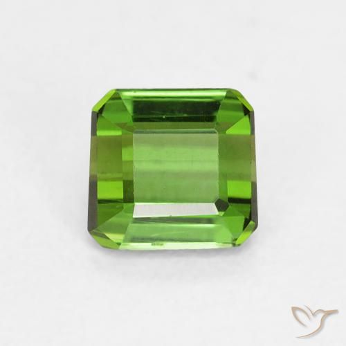 Tourmaline Vert foncé naturelle Octogone / coupe Émeraude, 0.68 ct, VVS