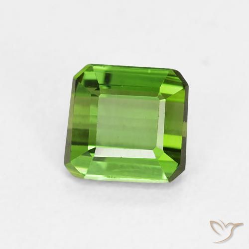 Tourmaline Vert foncé naturelle Octogone / coupe Émeraude, 0.68 ct, VVS