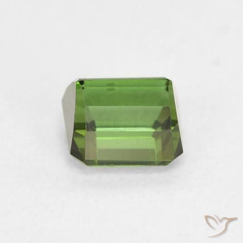 Tourmaline Vert foncé naturelle Octogone / coupe Émeraude, 0.68 ct, VVS