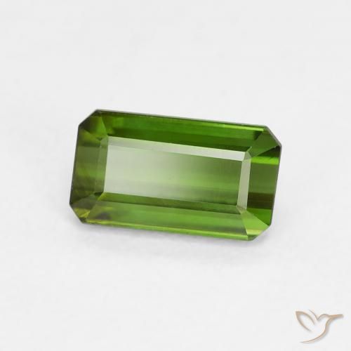 Tourmaline Vert foncé naturelle Octogone / coupe Émeraude, 0.90 ct, VVS
