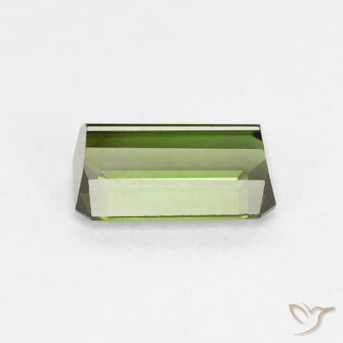 Tourmaline Vert foncé naturelle Octogone / coupe Émeraude, 0.90 ct, VVS