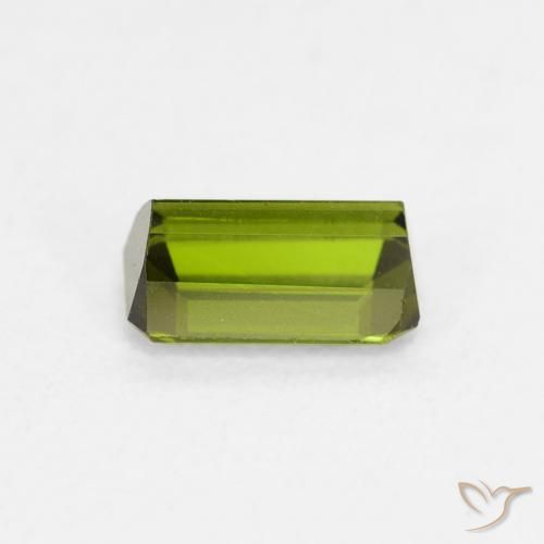 Tourmaline Vert terreux naturelle Octogone / coupe Émeraude, 0.59 ct, VVS