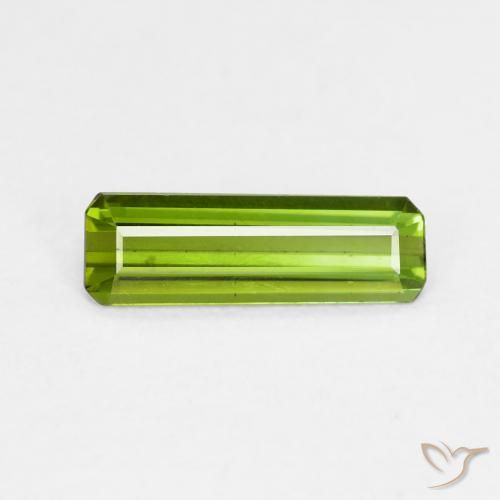 Tourmaline Vert éclatant naturelle Octogone / coupe Émeraude, 0.70 ct, VVS