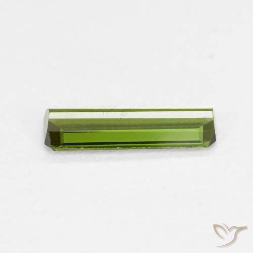 Tourmaline Vert éclatant naturelle Octogone / coupe Émeraude, 0.70 ct, VVS