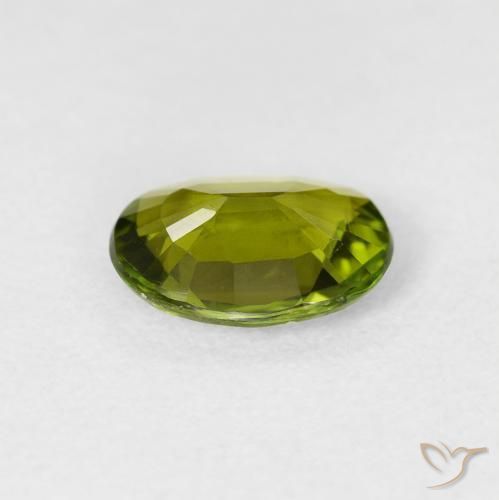 Tourmaline Vert forêt chaud naturelle ovale, 1.32 ct, VS
