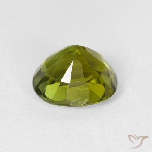 Tourmaline Vert chaud et terreux naturelle ovale, 1.71 ct, VS