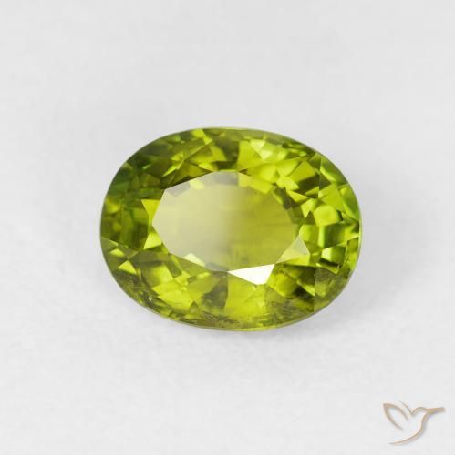 Tourmaline Vert éclatant naturelle ovale, 1.39 ct, VS