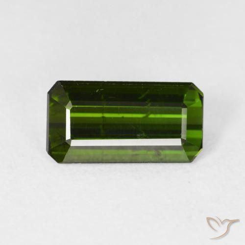Tourmaline Vert terreux naturelle Octogone / coupe Émeraude, 2.69 ct, VS