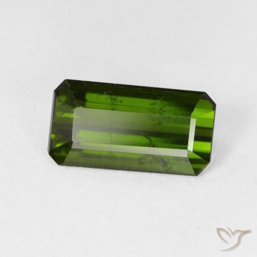 Tourmaline Vert terreux naturelle Octogone / coupe Émeraude, 2.69 ct, VS