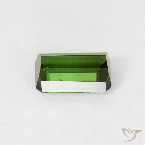 Tourmaline Vert moyen naturelle Octogone / coupe Émeraude, 0.75 ct, VS-SI