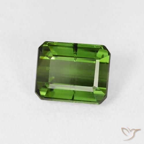 Tourmaline Vert terreux naturelle Octogone / coupe Émeraude, 1.22 ct, SI