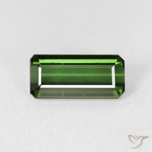 Tourmaline Vert terreux naturelle Octogone / coupe Émeraude, 1.58 ct, VS