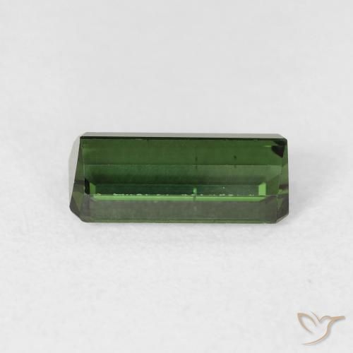 Tourmaline Vert terreux naturelle Octogone / coupe Émeraude, 1.58 ct, VS