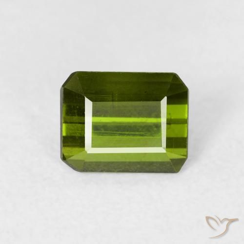 Tourmaline Vert algues marines naturelle Octogone / coupe Émeraude, 0.72 ct, VS