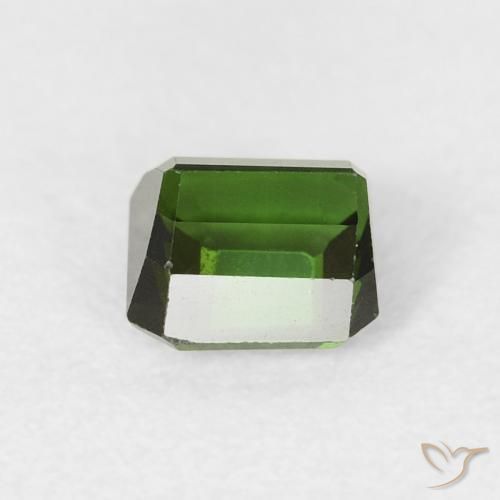 Tourmaline Vert foncé naturelle Octogone / coupe Émeraude, 0.58 ct, VVS-VS