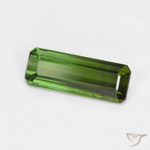 Tourmaline Vert foncé naturelle Octogone / coupe Émeraude, 1.09 ct, VVS-VS