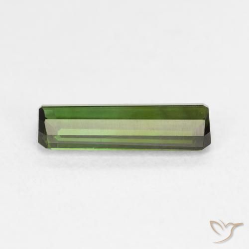 Tourmaline Vert foncé naturelle Octogone / coupe Émeraude, 1.09 ct, VVS-VS
