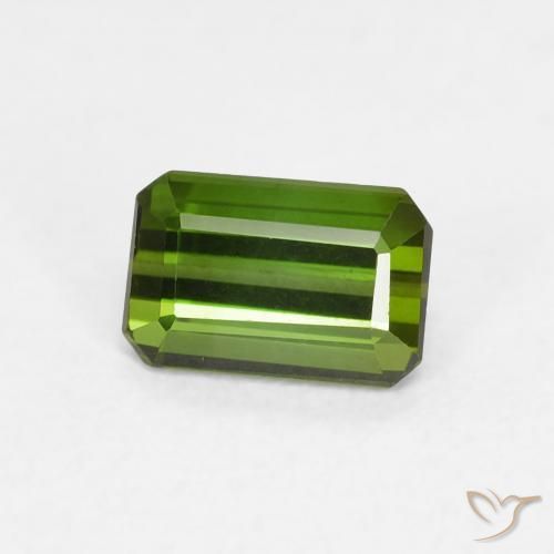 Tourmaline Vert moyen naturelle Octogone / coupe Émeraude, 0.70 ct, VVS-VS