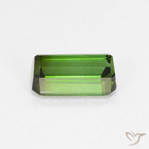 Tourmaline Vert foncé naturelle Octogone / coupe Émeraude, 1.06 ct, VVS-VS