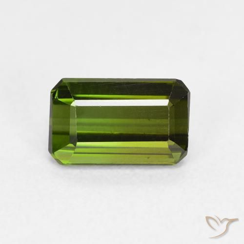 Tourmaline Vert moyen naturelle Octogone / coupe Émeraude, 0.92 ct, VVS