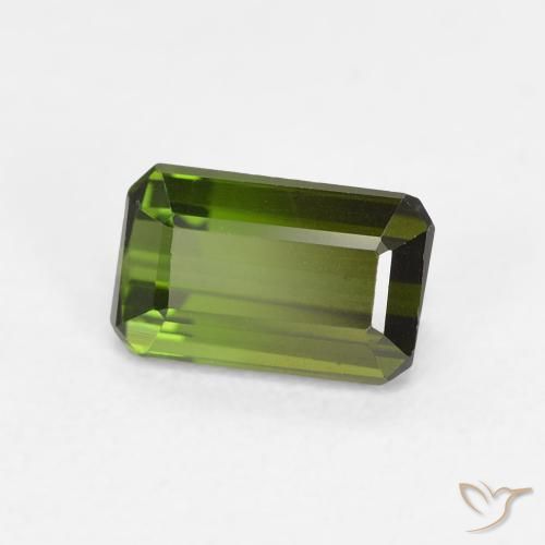 Tourmaline Vert moyen naturelle Octogone / coupe Émeraude, 0.92 ct, VVS