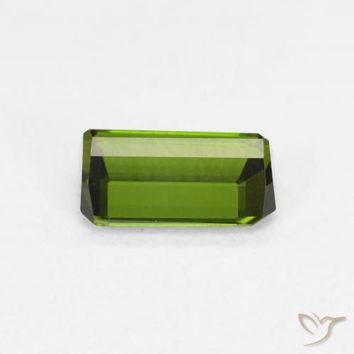 Tourmaline Forêt verte naturelle Octogone / coupe Émeraude, 0.74 ct, VVS