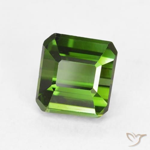 Tourmaline Forêt verte naturelle Octogone / coupe Émeraude, 1.10 ct, VVS