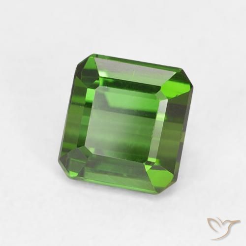 Tourmaline Vert foncé naturelle Octogone / coupe Émeraude, 0.78 ct, VVS