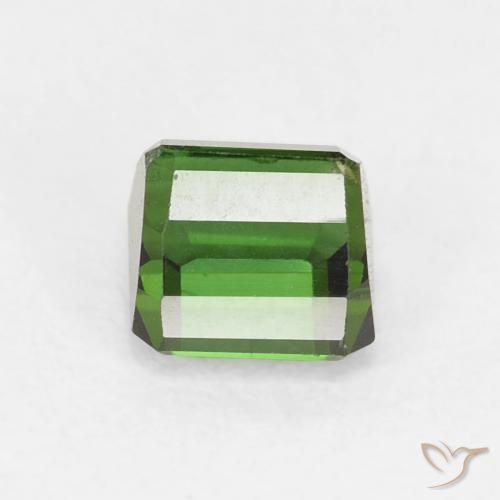 Tourmaline Vert foncé naturelle Octogone / coupe Émeraude, 0.78 ct, VVS