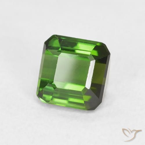 Tourmaline Vert moyen naturelle Octogone / coupe Émeraude, 0.64 ct, VVS