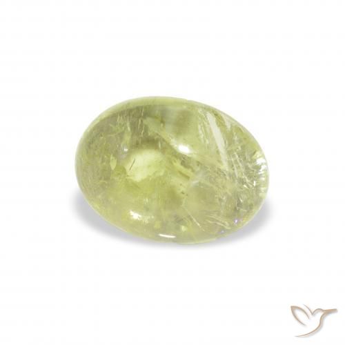 Tourmaline Vert citron naturelle ovale, 1.45 ct, Transparent