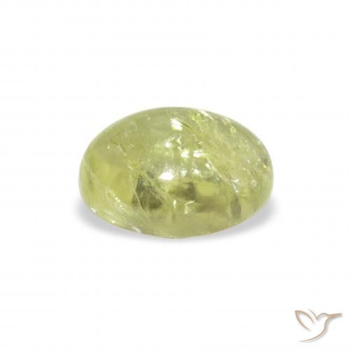 Tourmaline Vert citron naturelle ovale, 1.45 ct, Transparent