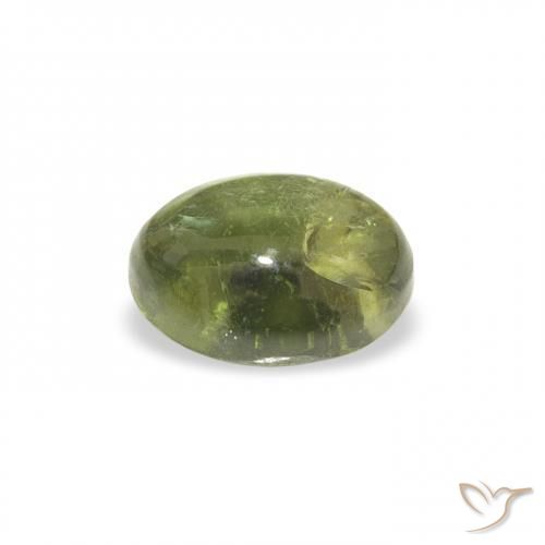 Tourmaline Vert terreux naturelle ovale, 0.84 ct, Transparent
