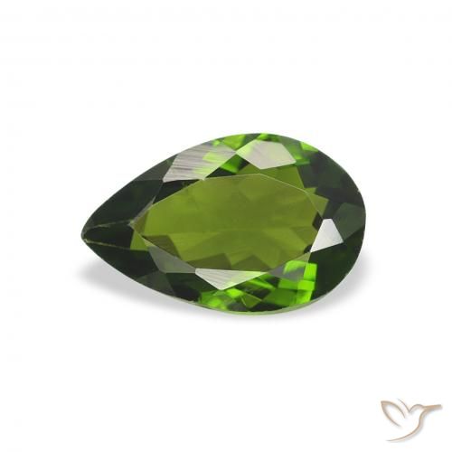 0.74ct Naturel Vert moyen Tourmaline, En forme de poire, VS