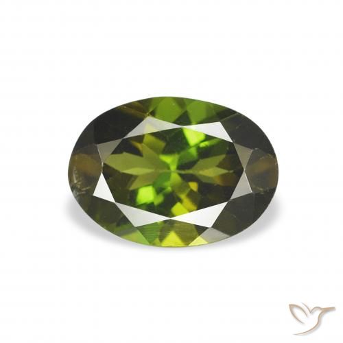 1.00ct Naturel Vert brunâtre Tourmaline, ovale, VS