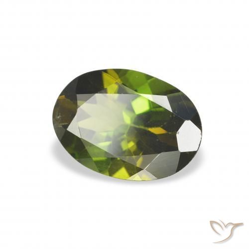 Tourmaline Vert brunâtre naturelle ovale, 1.00 ct, VS