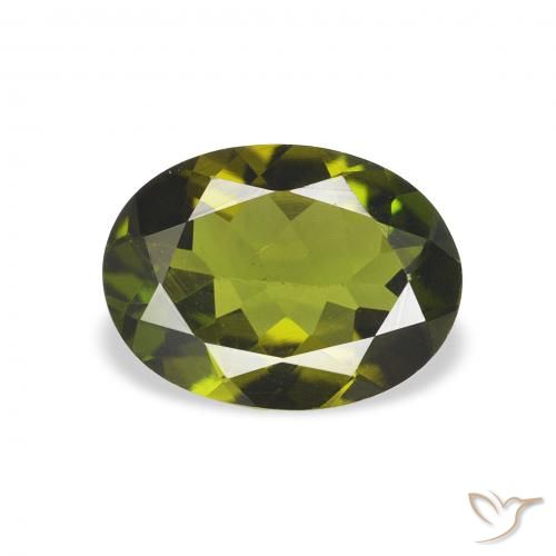 1.01ct Naturel Vert jaunâtre Tourmaline, ovale, VVS-VS
