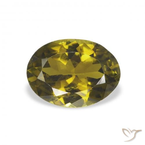 Tourmaline Vert foncé naturelle ovale, 1.01 ct, VS
