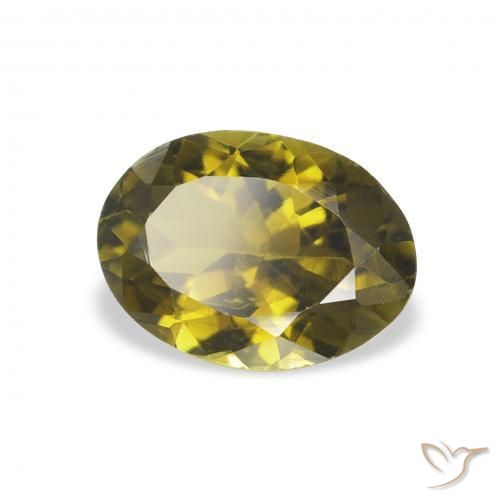 Tourmaline Vert foncé naturelle ovale, 1.01 ct, VS
