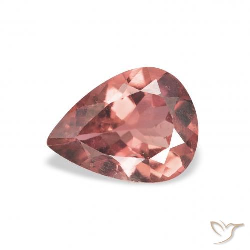Tourmaline Orange rougeâtre naturelle En forme de poire, 0.95 ct, VS