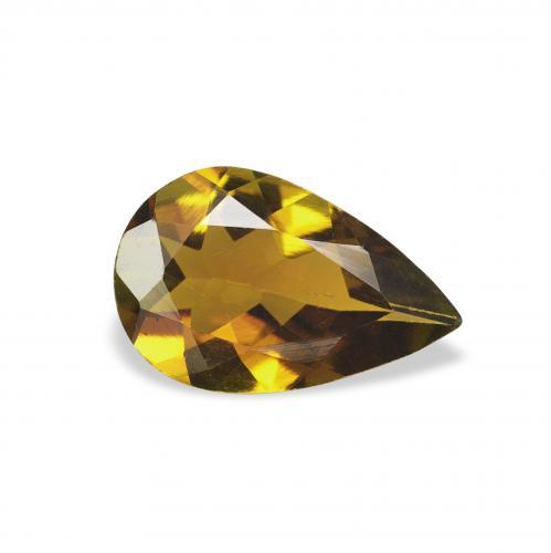 Tourmaline Brun doré naturelle En forme de poire, 0.91 ct, VVS