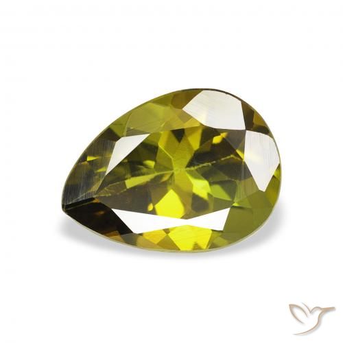 1.14ct Naturel Vert chaud Tourmaline, En forme de poire, VVS-VS