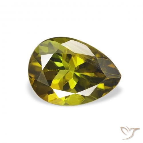 Tourmaline Vert chaud naturelle En forme de poire, 1.14 ct, VVS-VS