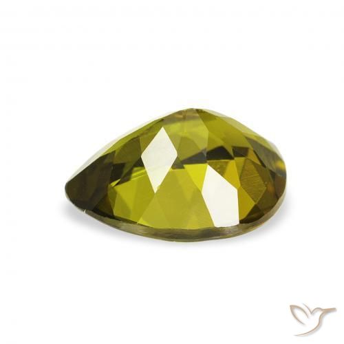 Tourmaline Vert chaud naturelle En forme de poire, 1.14 ct, VVS-VS