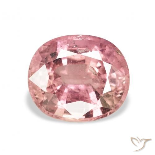 3.40ct Naturel Rose chaud et léger Tourmaline, ovale, VS-SI
