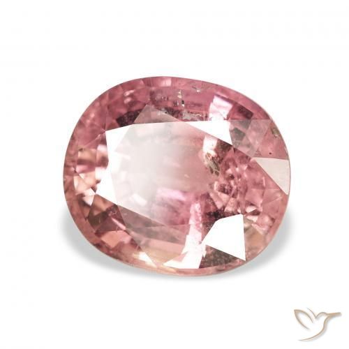 Tourmaline Rose chaud et léger naturelle ovale, 3.40 ct, VS-SI