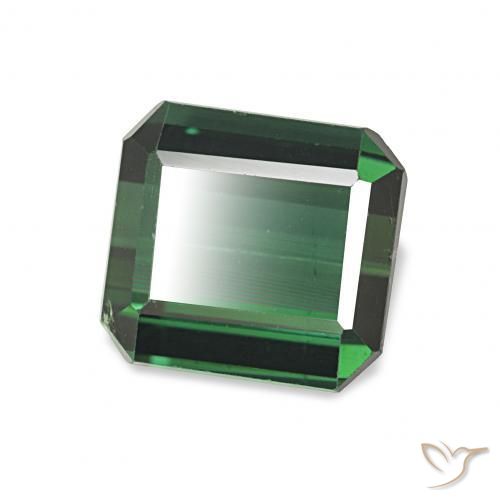 Tourmaline Vert foncé naturelle Octogone / coupe Émeraude, 2.05 ct, VVS-VS
